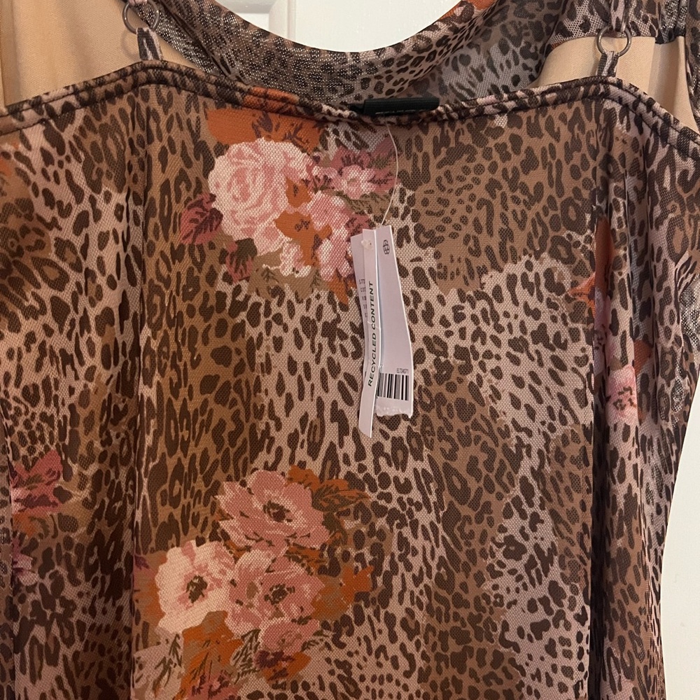Urban Outfitters Brown Floral Slip Dress with Cowl Neck - Picture 4 of 7